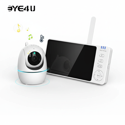 5 Inch Video Baby Monitor With Camera PTZ Zoom Babyphone Cam Security Protection Surveillance Cameras Temperature Sensor Lullaby
