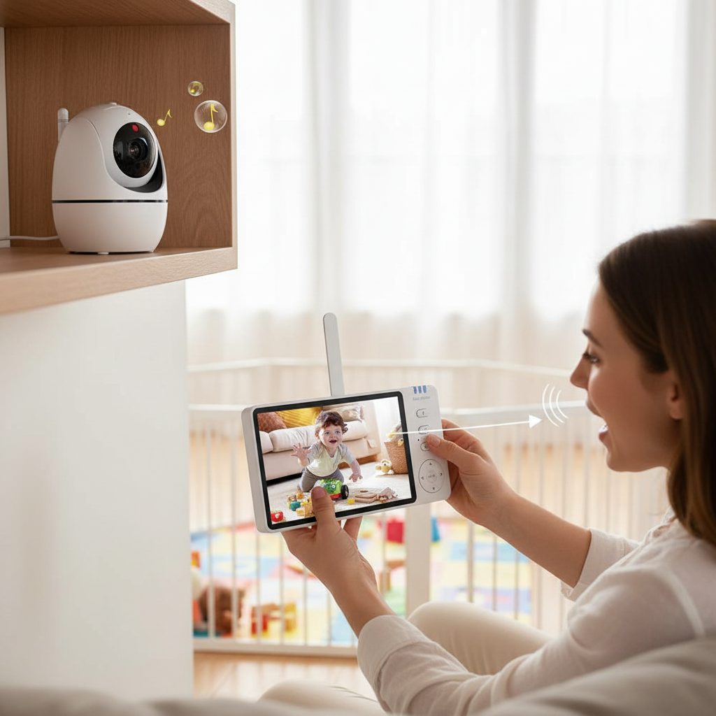 5 Inch Video Baby Monitor With Camera PTZ Zoom Babyphone Cam Security Protection Surveillance Cameras Temperature Sensor Lullaby