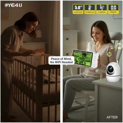 5 Inch Video Baby Monitor With Camera PTZ Zoom Babyphone Cam Security Protection Surveillance Cameras Temperature Sensor Lullaby